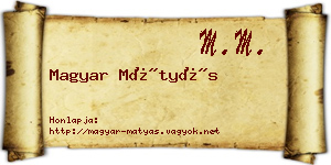 Magyar Mátyás névjegykártya