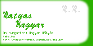 matyas magyar business card