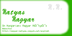 matyas magyar business card